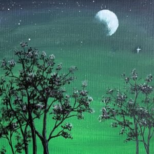 Moonlit Emerald Sky