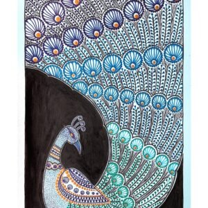 Majestic Peacock in Patterned Elegance