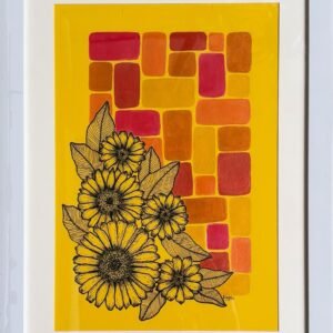 Sunlit Blooms on a Mosaic Glow