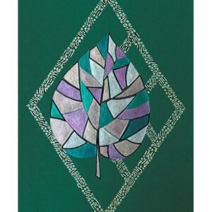 Iridescent Leaf in Geometric Frame
