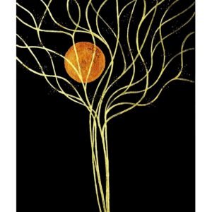 Golden Branches Under the Amber Moon